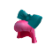 Pink Hair with Giant Cyan Bow