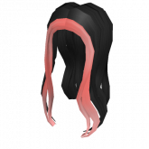 Image of Black Curls With Pink Streak