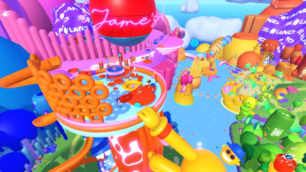 Screenshot of the JBL Land world which players are free to explore.