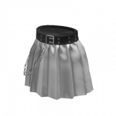 Image of Grunge Chained Pleated Skirt - White