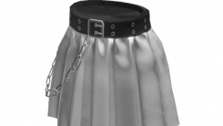 Grunge Chained Pleated Skirt – White