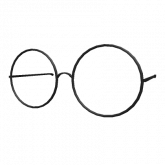 Image of Low Thin Round Glasses Black