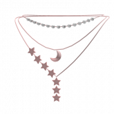 Image of Moon and Stars Necklace-Pink