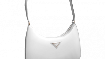 White Nylon Shoulder Bag