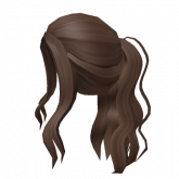 Image of Aesthetic brown wavy ponytail