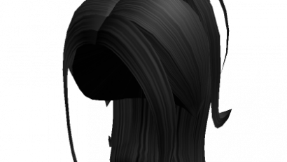 Aesthetic Long Y2k Messy Ponytail (Black)