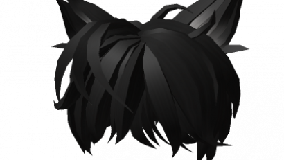 Black Cat Ears Hairstyle - Roblox ID