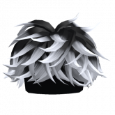 Image of Black to White Fluffy Middle Swept Hair