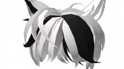 Black & White Cat Ears Hairstyle - Roblox ID