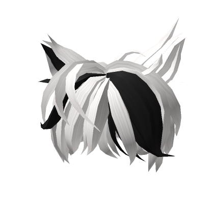 Black & White Cat Ears Hairstyle - Roblox ID