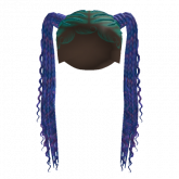 Image of Cornrow Pigtails [Teal Roots W/ Blue & Purple]