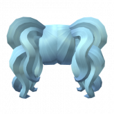 Image of Curly Pigtails with Bangs - Ice