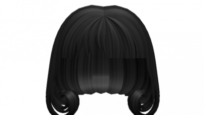 ♡ : black curled kawaii anime bob hair