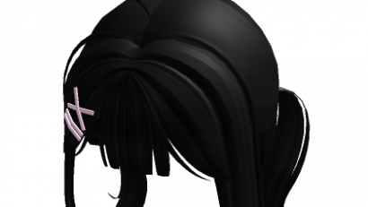 ♡ cutecore long pigtails w/ hairclip black