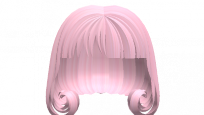 ♡ : miwako pink curled kawaii anime bob hair