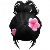 Image of ♡ tropical flower messy bun updo (black)