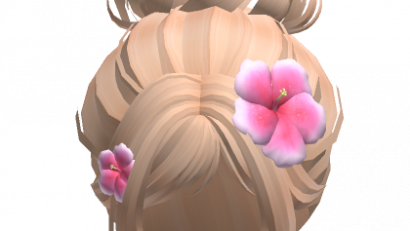 ♡ tropical flower messy bun updo (blonde)
