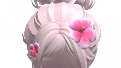 ♡ tropical flower messy bun updo (pink)