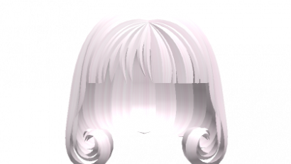 ♡ : white curled kawaii anime bob hair