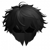 Image of Fluffy Messy Anime Hair in Black