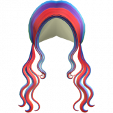 Image of Long Wavy Pigtails Rainbow Pony Hair