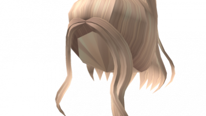 Messy short ponytail in blonde
