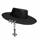 Image of [V1] Black Pierced Wide Brim Hat