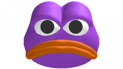 Purple Sad Frog Meme Head