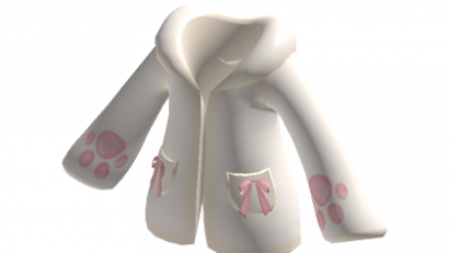 Adorable Cat Paw Oversized Hoodie in White & Pink