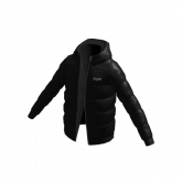 Image of Black Hooded Puffer Jacket