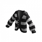 Image of Oversized Cardigan Grunge Black White Stripes