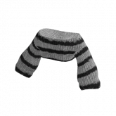 Image of White & Black Cropped Striped Knitted Sweater