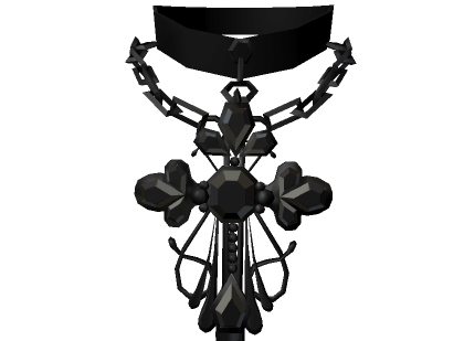 Black Jewel Cross Necklace 3.0