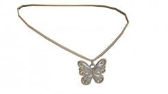 Miau Butterfly Necklace Gold and White