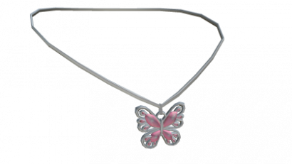 Miau Butterfly Necklace Silver and Pink