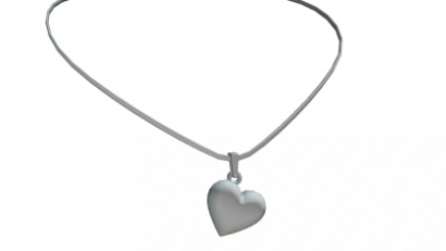 Miau Heart Necklace Silver