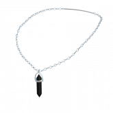 Image of Silver Crystal Necklace Onyx