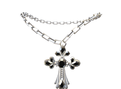 White Jewel Cross Necklace 1.0