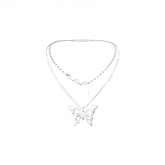 Image of y2k butterfly cross chain necklace