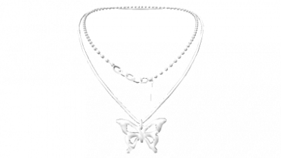 y2k butterfly cross chain necklace