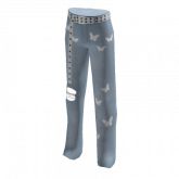 Image of baggy blue butterfly jeans