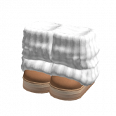 Image of Fluffy Winter Boots w Doll Leg Warmers Brown White