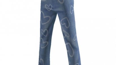 High Waist Jeans With Hearts