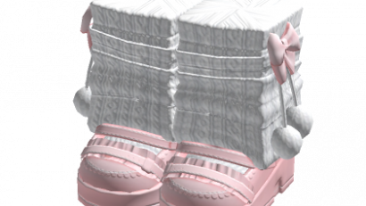 Pink Platform Leg Warmers w/ Bows Chibi