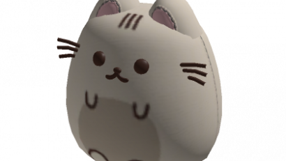 ♡ cute kawaii kitty grey round plushie (holdable)