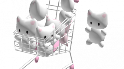 ♡ kawaii kitty plushie shopping cart (holdable)