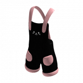 Image of Black and Pink Cat Overalls