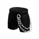 Image of Black Shorts with White Chains