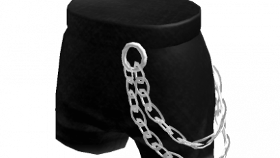 Black Shorts with White Chains