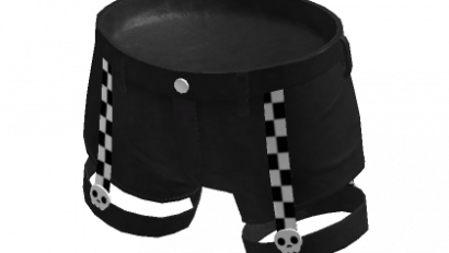 Checkered Skull Strap Shorts